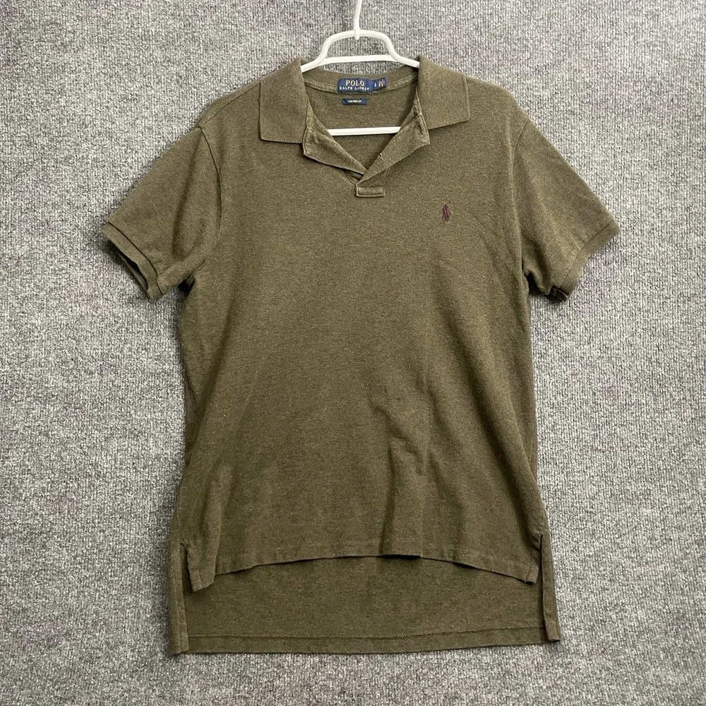 Polo Ralph Lauren Polo Shirt Men's Sz L Custom Fit Golf Green Short Sleeve